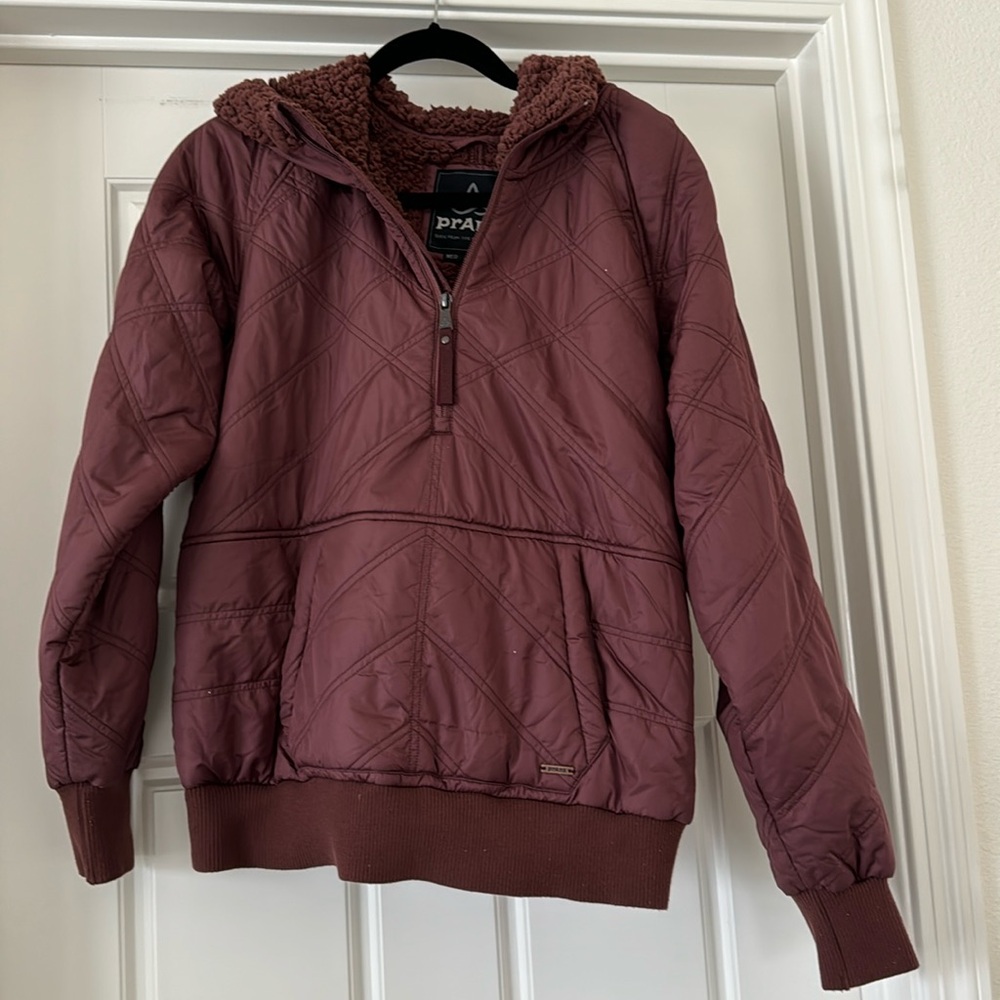 prAna Esla Half Zip Fleece Lined Pullover Hoodie Jacket- size M